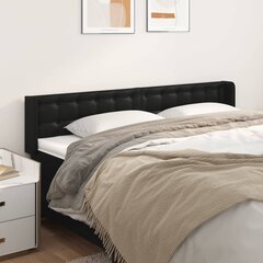 vidaXL voodipeats servadega, must, 203x16x78/88 cm, kunstnahk hind ja info | Voodid | kaup24.ee