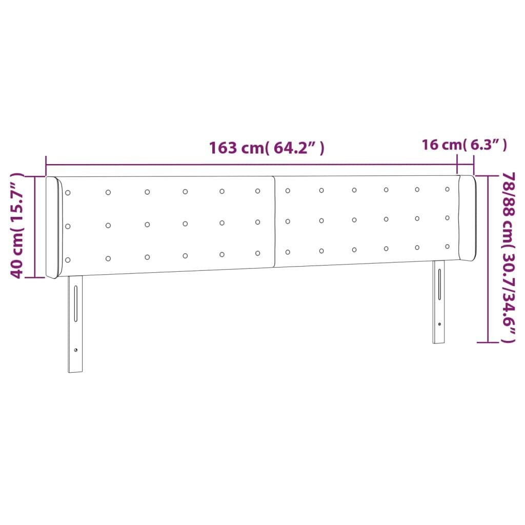 vidaXL voodipeats servadega, cappuccino, 163x16x78/88 cm, kunstnahk hind ja info | Voodid | kaup24.ee