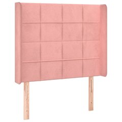 vidaXL voodipeats servadega, roosa, 93x16x118/128 cm, samet цена и информация | Кровати | kaup24.ee