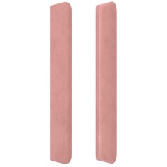 vidaXL voodipeats servadega, roosa, 163x16x118/128 cm, samet цена и информация | Кровати | kaup24.ee
