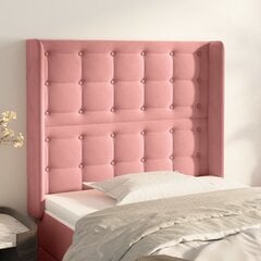 vidaXL voodipeats servadega, roosa, 83x16x118/128 cm, samet цена и информация | Кровати | kaup24.ee