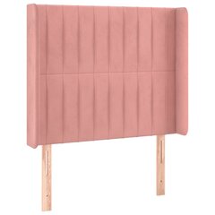 vidaXL voodipeats servadega, roosa, 93x16x118/128 cm, samet hind ja info | Voodid | kaup24.ee