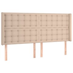 vidaXL voodipeats servadega, cappuccino, 203x16x118/128 cm, kunstnahk hind ja info | Voodid | kaup24.ee