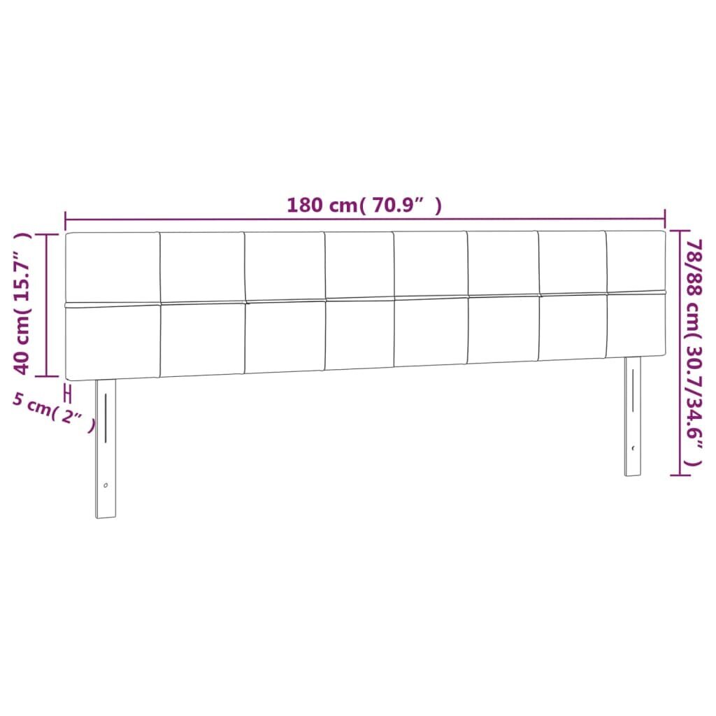 vidaXL voodipeatsid 2 tk, must, 90x5x78/88 cm, samet hind ja info | Voodid | kaup24.ee