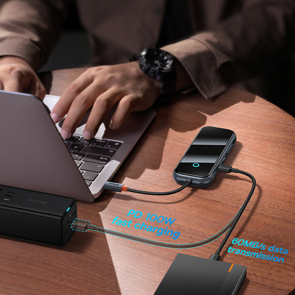 Baseus AcmeJoy HUB 4-Port USB-C to 1xUSB-C / 4xUSB3.0 dark gray цена и информация | USB jagajad, adapterid | kaup24.ee