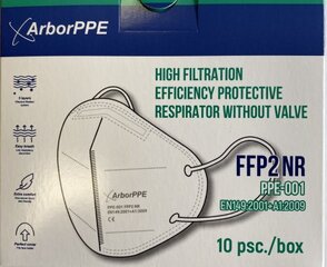 Respiraator FFP-2 ArborPPE 10 tk valge цена и информация | Аптечки | kaup24.ee