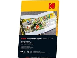 Kodak Photo Sticker Paper Gloss 120gsm A6x20 (3510652) цена и информация | Аксессуары для фотоаппаратов | kaup24.ee