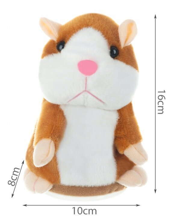 Interaktiivne plüüsis mänguasi Kruzzel Hamster pruun 16cm hind ja info | Pehmed mänguasjad | kaup24.ee