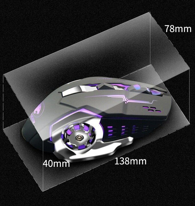 Juhtmevaba mänguhiir USB-hiir Laetav 1600 Dpi RGB LED-taustvalgustusega ja DPI reguleerimisega цена и информация | Hiired | kaup24.ee