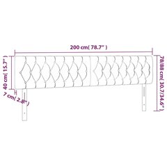 vidaXL voodipeatsid 2 tk, helehall, 100x7x78/88 cm, kangas hind ja info | Voodid | kaup24.ee