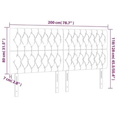 vidaXL voodipeatsid 4 tk, helehall, 100x7x78/88 cm, samet цена и информация | Кровати | kaup24.ee