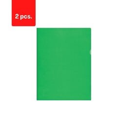 Dokumendikohver L-vorm A4, 115 mikron., (pakis - 50 tk), roheline pakk 2 tk hind ja info | Kirjatarbed | kaup24.ee