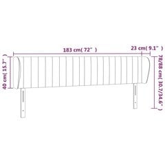 vidaXL voodipeats servadega, tumesinine, 183x23x78/88 cm, samet hind ja info | Voodid | kaup24.ee