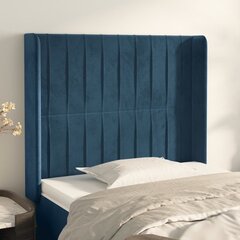 vidaXL voodipeats servadega, tumesinine, 93x16x118/128 cm, samet цена и информация | Кровати | kaup24.ee