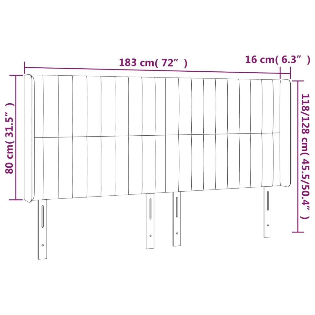 vidaXL voodipeats servadega, tumesinine, 183x16x118/128 cm, samet цена и информация | Voodid | kaup24.ee