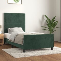 Каркас кровати с пружинами, зеленый, 90x200 см, ткань цена и информация | Кровати | kaup24.ee