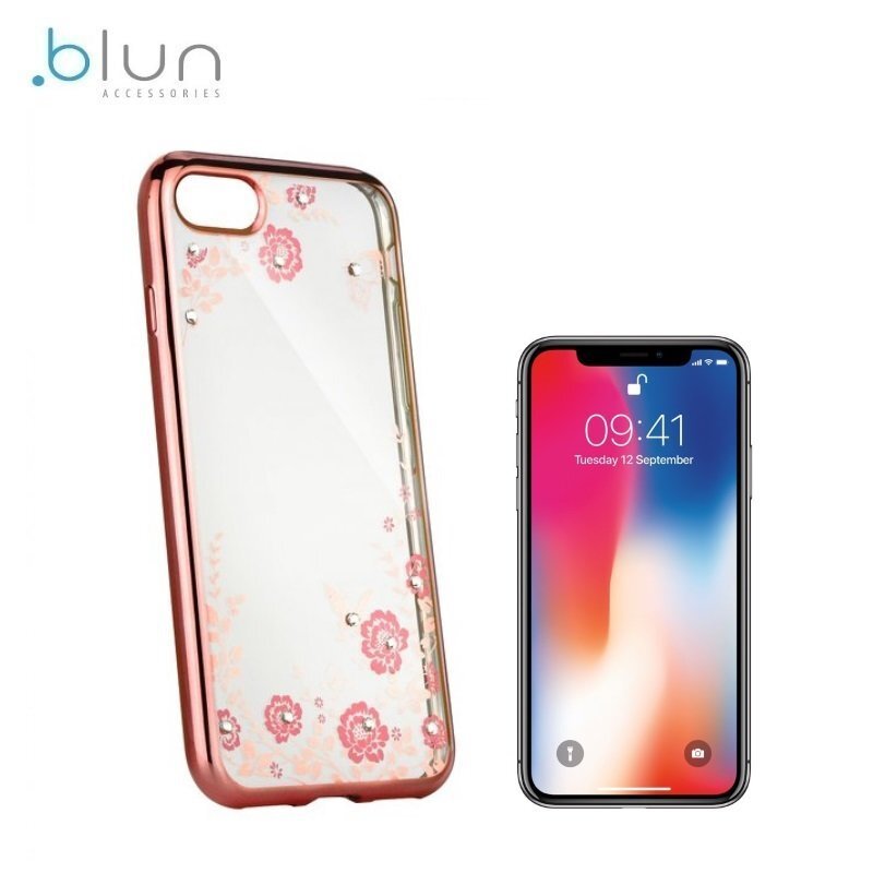 Blun Diamond silkoonist tagus telefonile Apple iPhone X / iPhone 10, roosa hind ja info | Telefoni kaaned, ümbrised | kaup24.ee