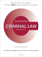 Criminal Law Concentrate: Law Revision and Study Guide 8th Revised edition цена и информация | Книги по экономике | kaup24.ee