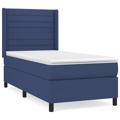 vidaXL Кровать с пружинами и матрасом, синяя, 90х200 см, ткань цена и информация | Кровати | kaup24.ee