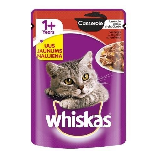 Konserv kassidele Whiskas casserole veiselihaga 85 g цена и информация | Konservid kassidele | kaup24.ee