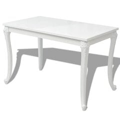 Обеденный стол, 120x70x76 см, очень блестящий, белый цена и информация | Кухонные и обеденные столы | kaup24.ee