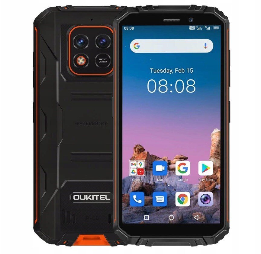 Oukitel WP18, Dual SIM, 4GB/32GB, Orange hind ja info | Telefonid | kaup24.ee