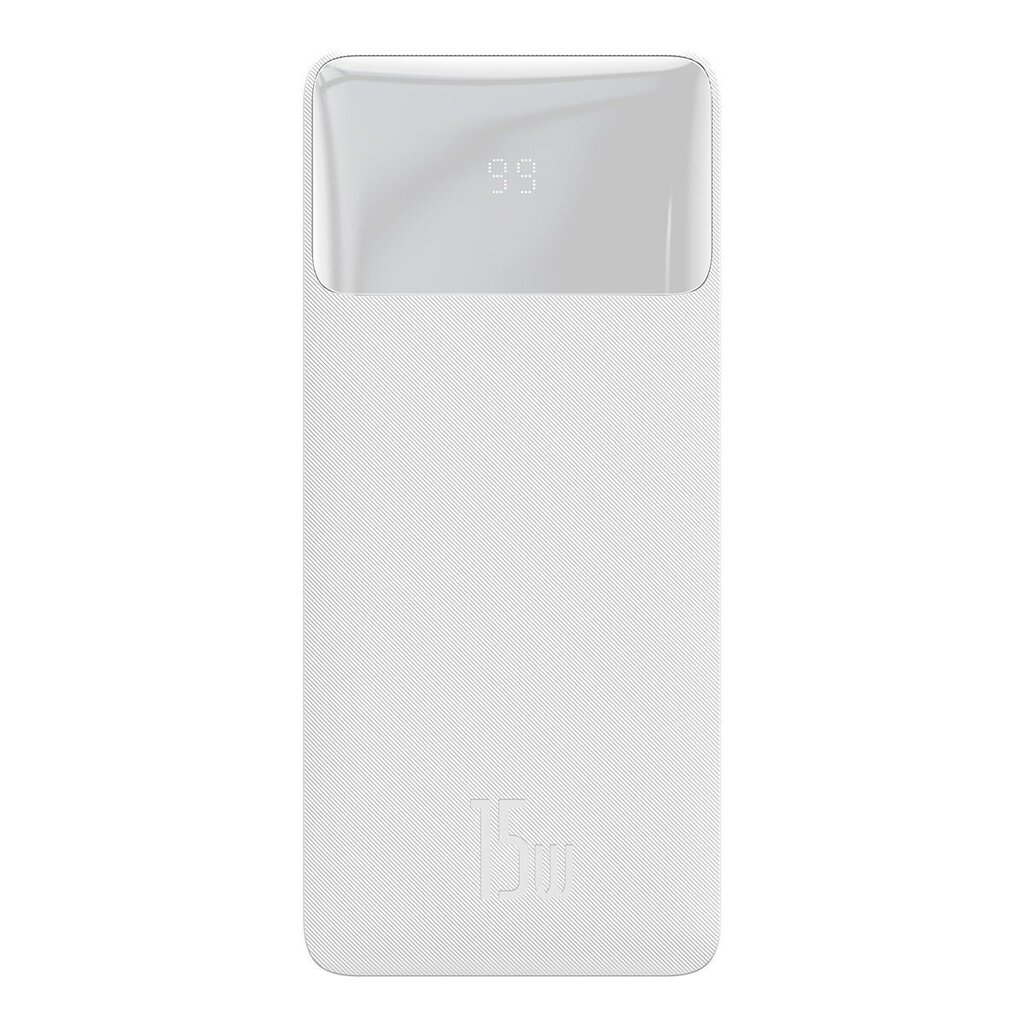 Baseus Bipow 20000mAh 15W white (Overseas Edition) + USB-A - Micro USB 0.25m white (PPBD050102) hind ja info | Akupangad | kaup24.ee