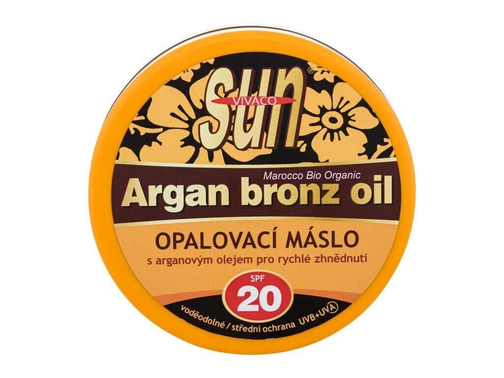 Vivaco Sun Argan Bronze Oil SPF 20 - Suntan butter with organic argan oil 200ml цена и информация | Päikesekreemid | kaup24.ee