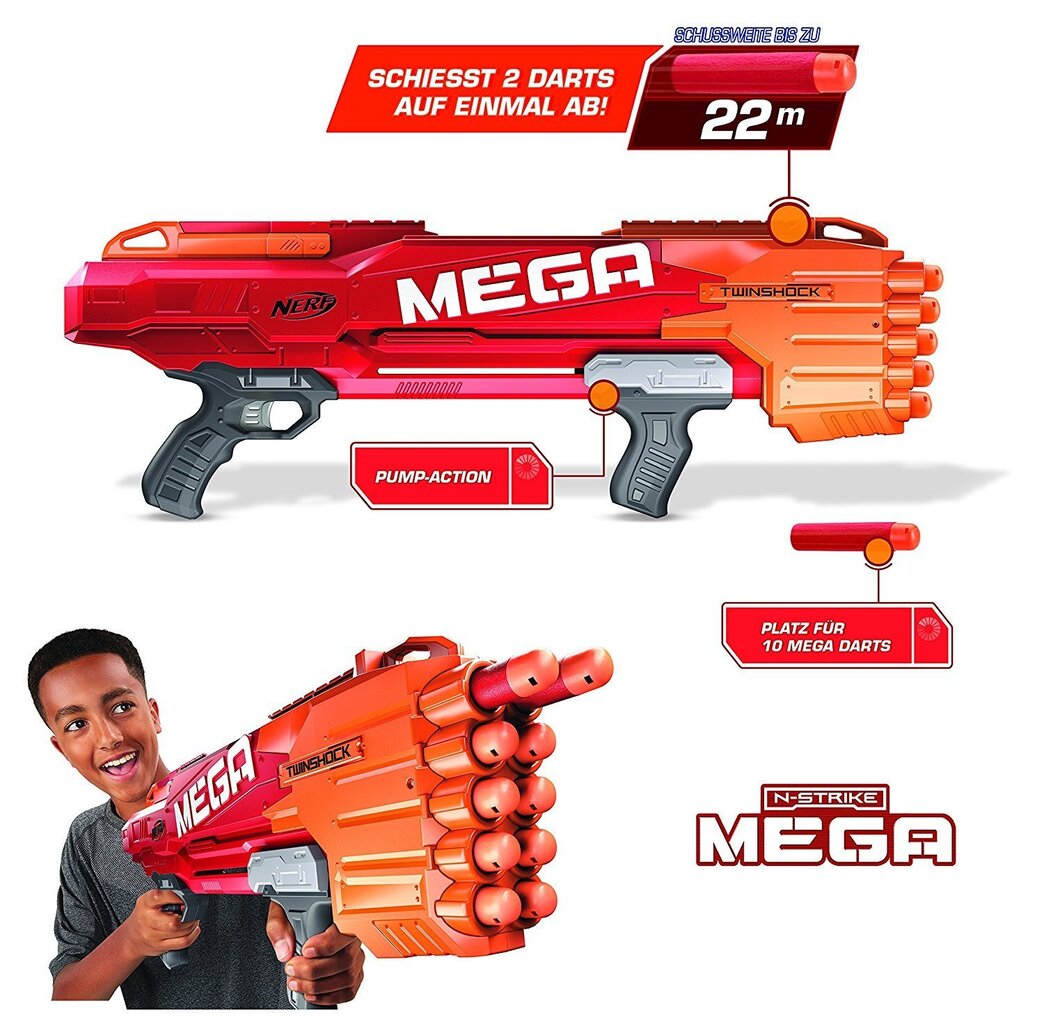 Nerf N-Strike Mega Twinshock цена и информация | Poiste mänguasjad | kaup24.ee