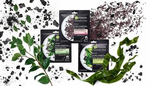 Niisutav ja puhastav näomask Garnier Skin Naturals Pure Charcoal Black Tissue Mask 28 g цена и информация | Маски для лица, патчи для глаз | kaup24.ee