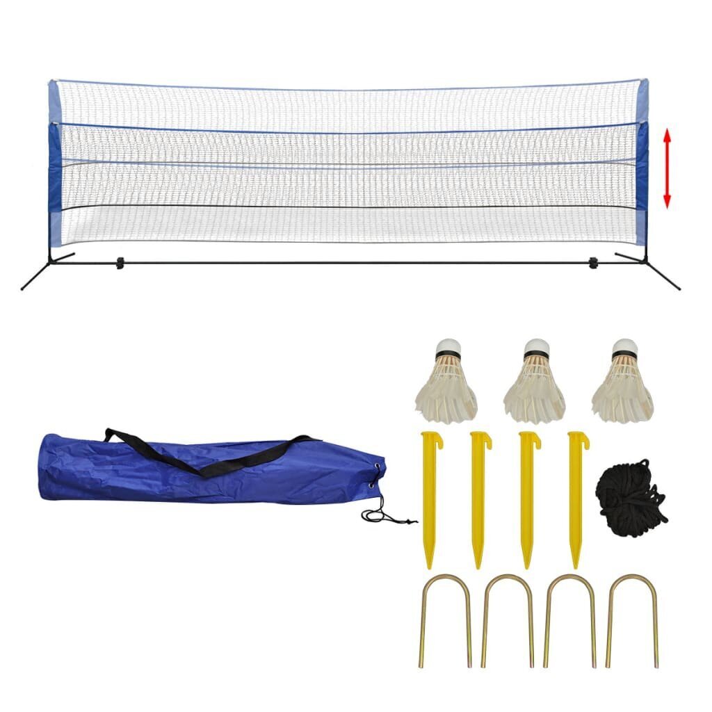 vidaXL sulgpallivõrk sulgpallidega 500 x 155 cm hind ja info | Sulgpall | kaup24.ee