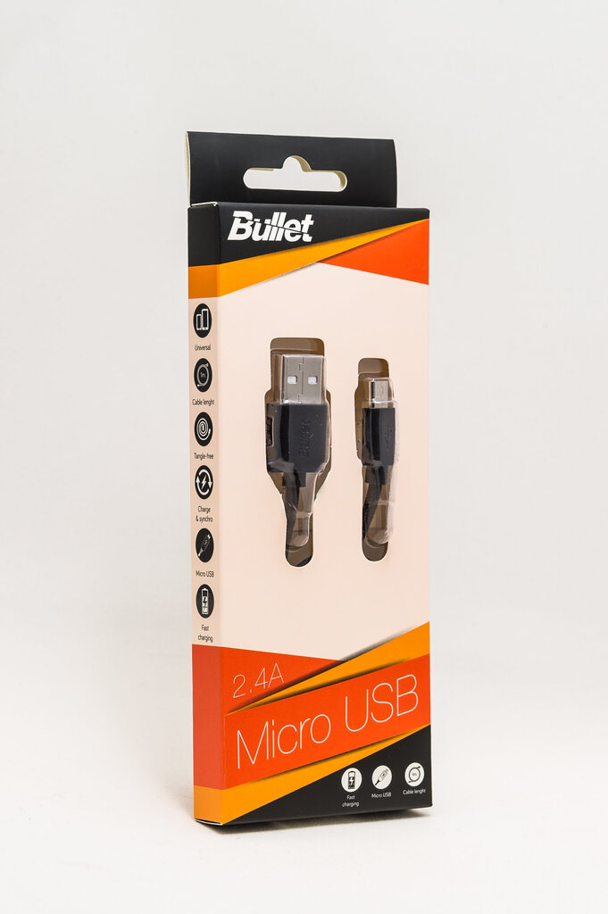 Kaabel Bullet micro USB 2.0, 1 m цена и информация | Mobiiltelefonide kaablid | kaup24.ee