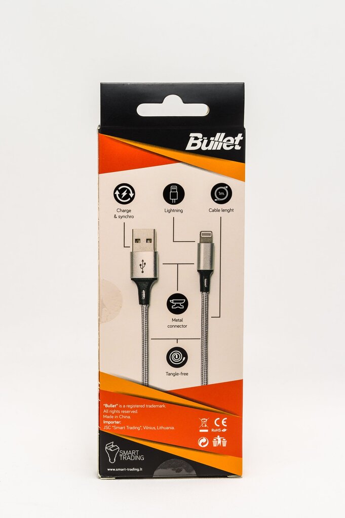 Kaabel Bullet iPhone-le, USB 8PIN, 1 m hind ja info | Mobiiltelefonide kaablid | kaup24.ee