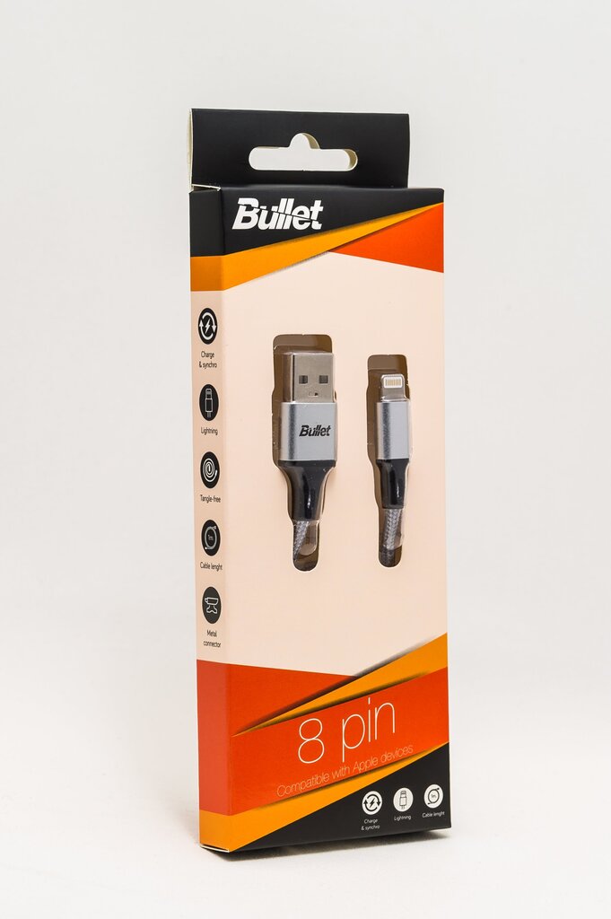 Kaabel Bullet iPhone-le, USB 8PIN, 1 m hind ja info | Mobiiltelefonide kaablid | kaup24.ee