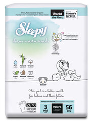 Подгузники Sleepy, Bio Natural, 3 midi, 4-9 кг., 56 шт. цена и информация | Подгузники | kaup24.ee