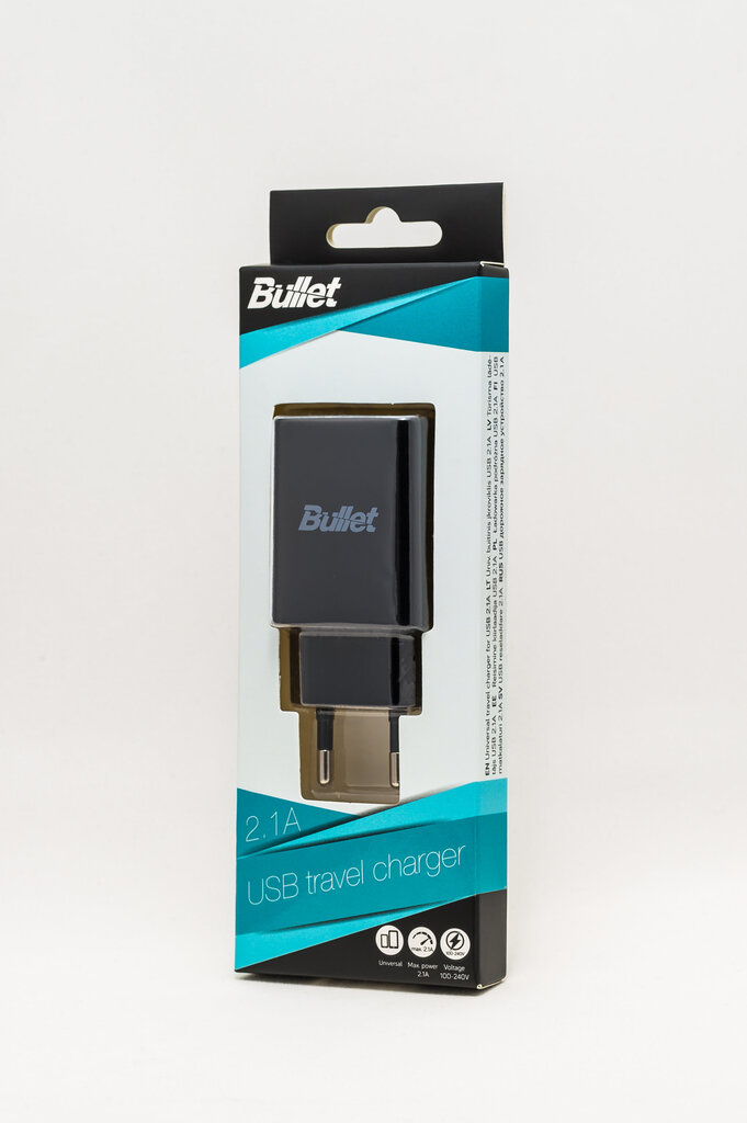 Universaalne toalaadija Bullet USB 2.1A hind ja info | Mobiiltelefonide laadijad | kaup24.ee