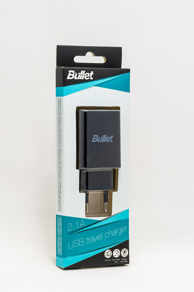 Universaalne toalaadija Bullet USB 2.1A hind ja info | Mobiiltelefonide laadijad | kaup24.ee