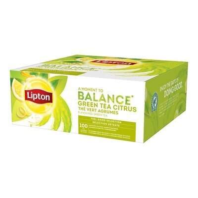 Roheline tee Lipton tsitruse maitsega, 100 tk. цена и информация | Tee | kaup24.ee