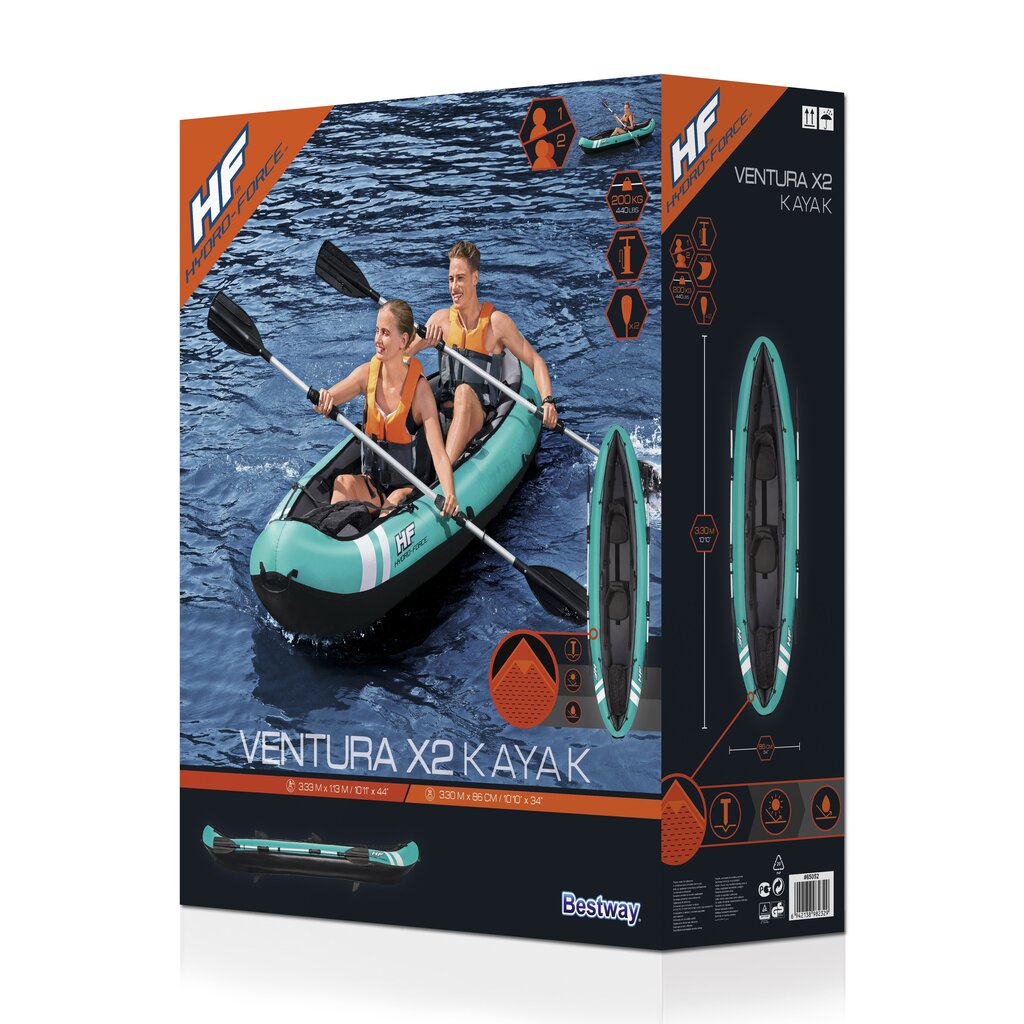 Täispuhutav kajak Bestway Kayaks Ventura, 330 x 94 x 48 cm hind ja info | Paadid ja süstad | kaup24.ee