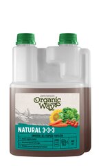 Vedel orgaaniline mineraalväetis Organic Way Natural 3-3-3, 0,5 l hind ja info | Vedelväetised | kaup24.ee