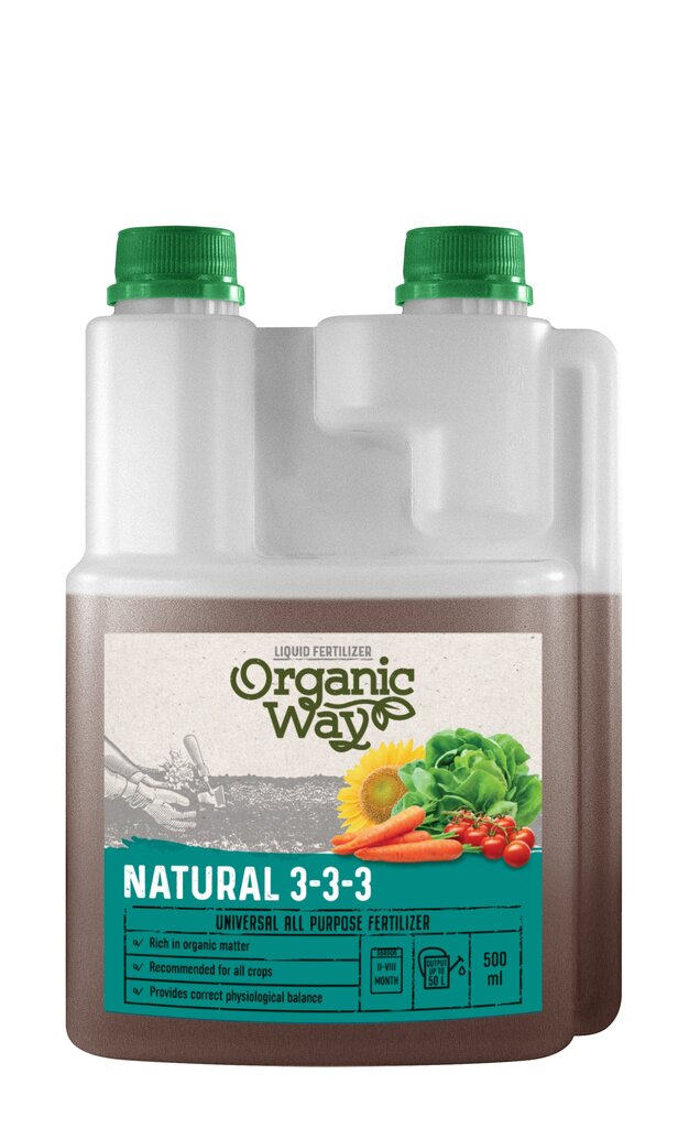 Vedel orgaaniline mineraalväetis Organic Way Natural 3-3-3, 0,5 l цена и информация | Vedelväetised | kaup24.ee