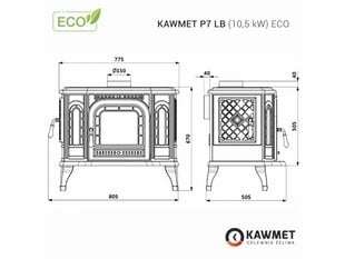 Kamin-ahi P7 10,5 kW eco цена и информация | Камины | kaup24.ee