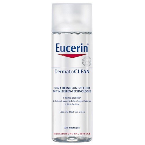 Eucerin DermatoCLEAN - Cleaning micellar water 3 in 1 200ml цена и информация | Ripsmetušid, lauvärvid, silmapliiatsid, seerumid | kaup24.ee