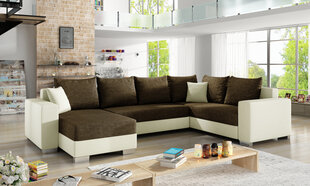 Мягкий угловой диван Marco, белый / коричневый цена и информация | Угловые диваны | kaup24.ee