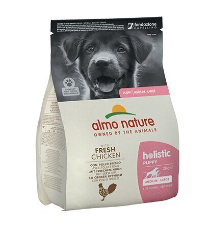 Almo Nature Holistic Puppy M/L suuruses kutsikatele, kanaga, 2 kg цена и информация | Kuivtoit koertele | kaup24.ee