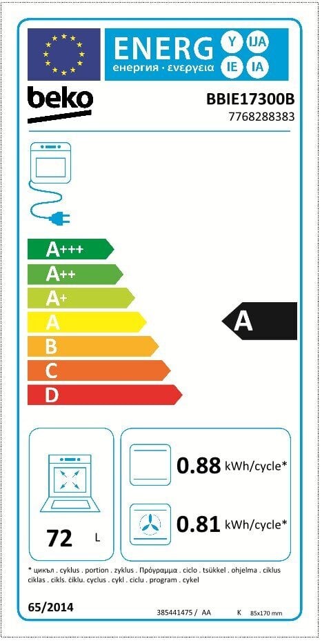 Beko BBIE17300B hind ja info | Ahjud | kaup24.ee