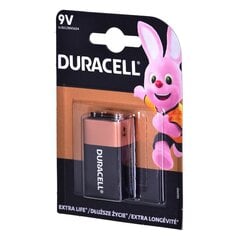 Щелочная батарейка Duracell 9В (6F22) 1 шт. цена и информация | Батарейки | kaup24.ee