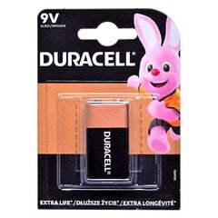 Щелочная батарейка Duracell 9В (6F22) 1 шт. цена и информация | Батарейки | kaup24.ee