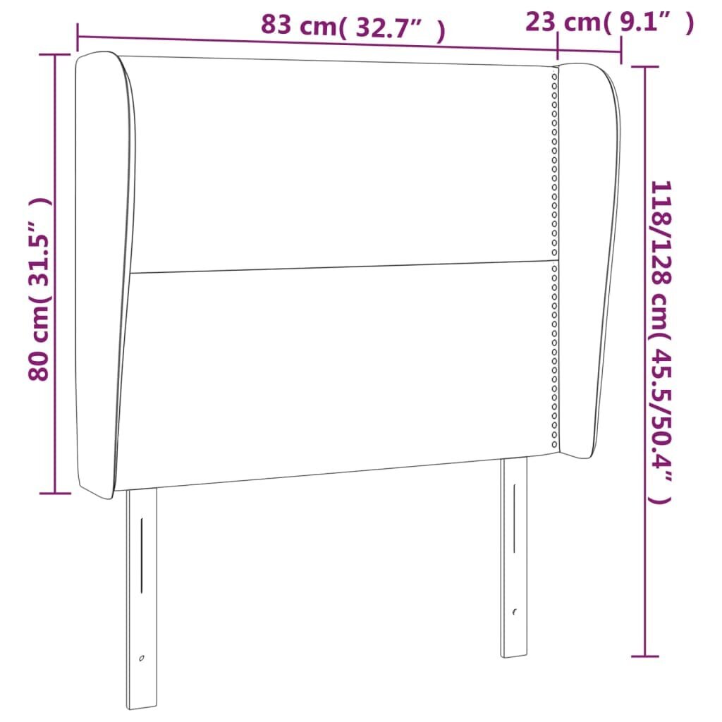 vidaXL voodipeats servadega, valge, 83x23x118/88 cm, kunstnahk цена и информация | Voodid | kaup24.ee