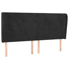 vidaXL voodipeats servadega, must, 183x23x118/128 cm, samet цена и информация | Кровати | kaup24.ee